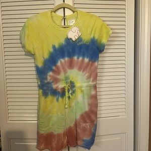 Ivory Ella women’s sz small tie-dye romper drawstring waist